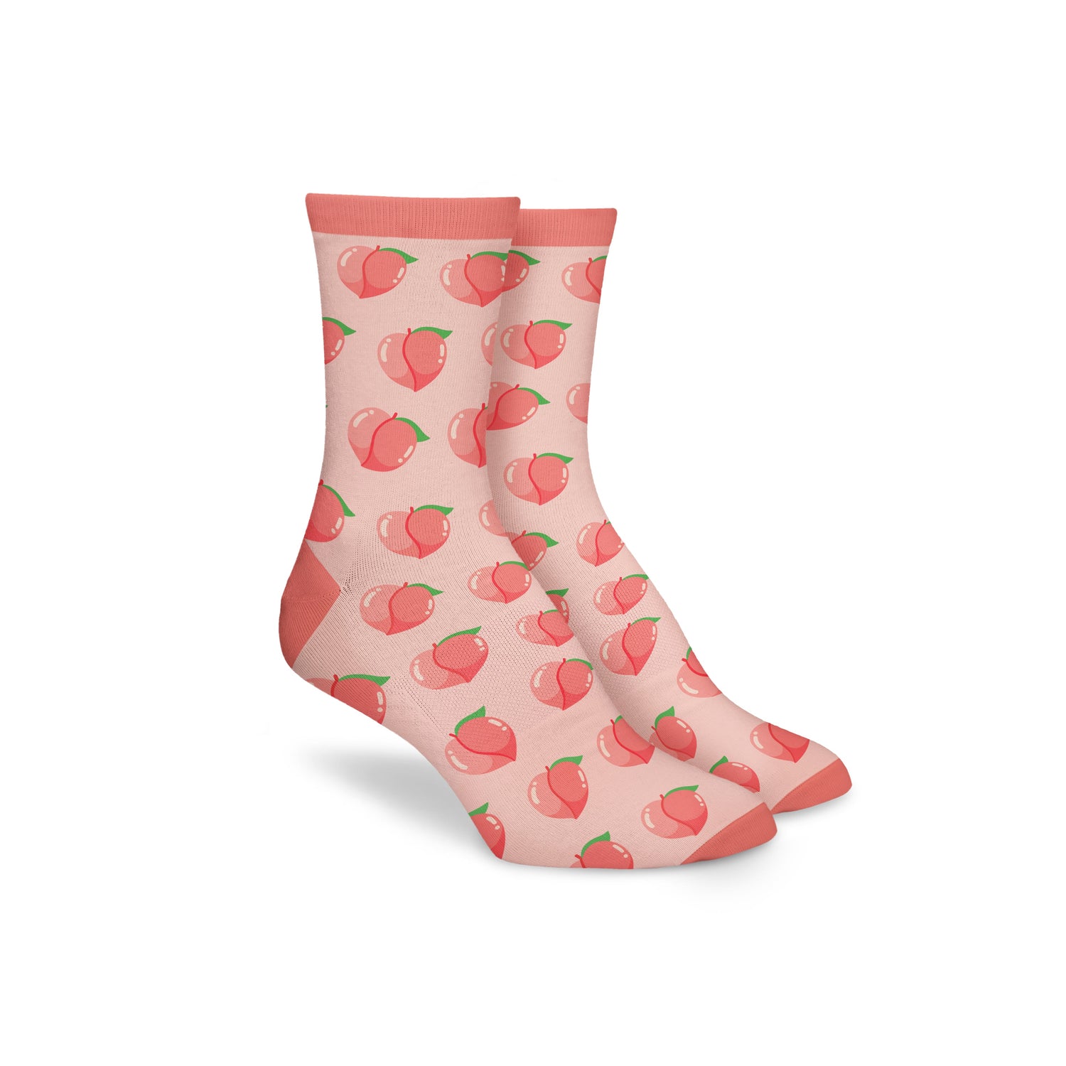 Dusty Pink Crew Socks, Combed Cotton